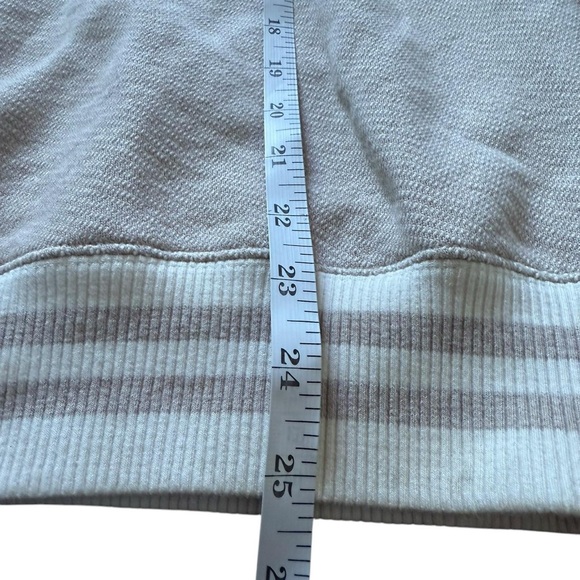 A170- cream & white striped crewneck sweatshirt with a vintage vibe #stripes - Picture 5 of 5